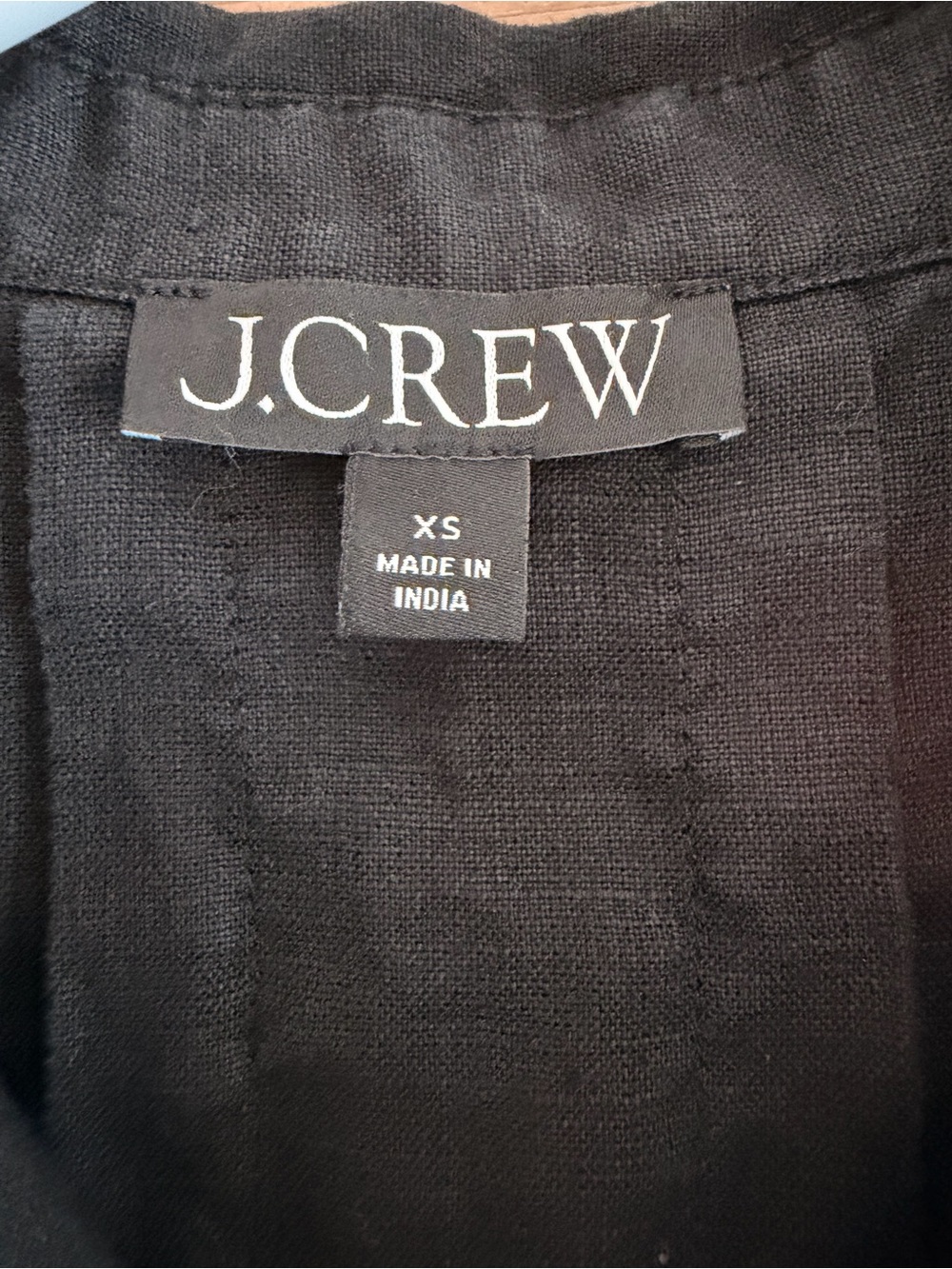 J. Crew Black 100% Linen Ruffle Trim Short Sleeve Button Up Shirt (Size XS) - Picture 7 of 11